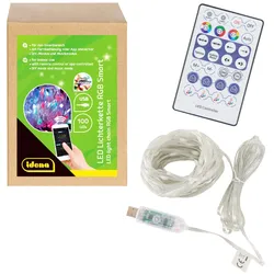 Idena 100er Smart Lichterkette, transparent, 12,0 m
