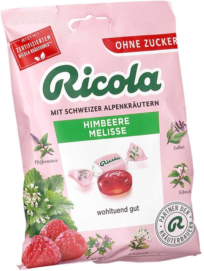 Ricola Himbeere Melisse Bonbons ohne Zucker Beutel 75g