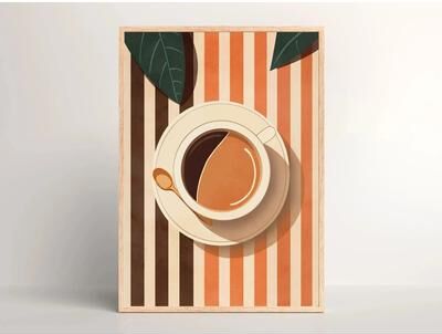 Uplift Picks Minimalist Coffee Wall Art Retro Kitchen Poster For Coffee Lovers 10 30x40 Cm