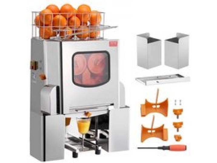 VEVOR Kommerzielle Orangenpresse Automatischer 120-W-Entsafter, Edelstahl-Orangenpresse für 20 Orangen pro Minute, mit Herausziehbarer Filterbox, Edelstahl Abdeckung Zitruspresse Saftpresse Elektrisch