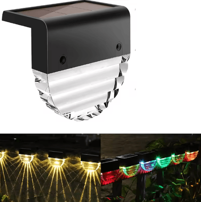 Inspire Picks Waterproof Solar Deck & Step Lights Outdoor LED Fence And Stair Lighting warm And Rgb a 4pcs