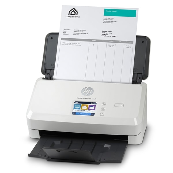 HP Scanjet Pro N4000 Sheet-feed Dokumentenscanner Desktop-Gerät USB 3.0 LAN Wi-Fi(n) (6FW08A#B19)