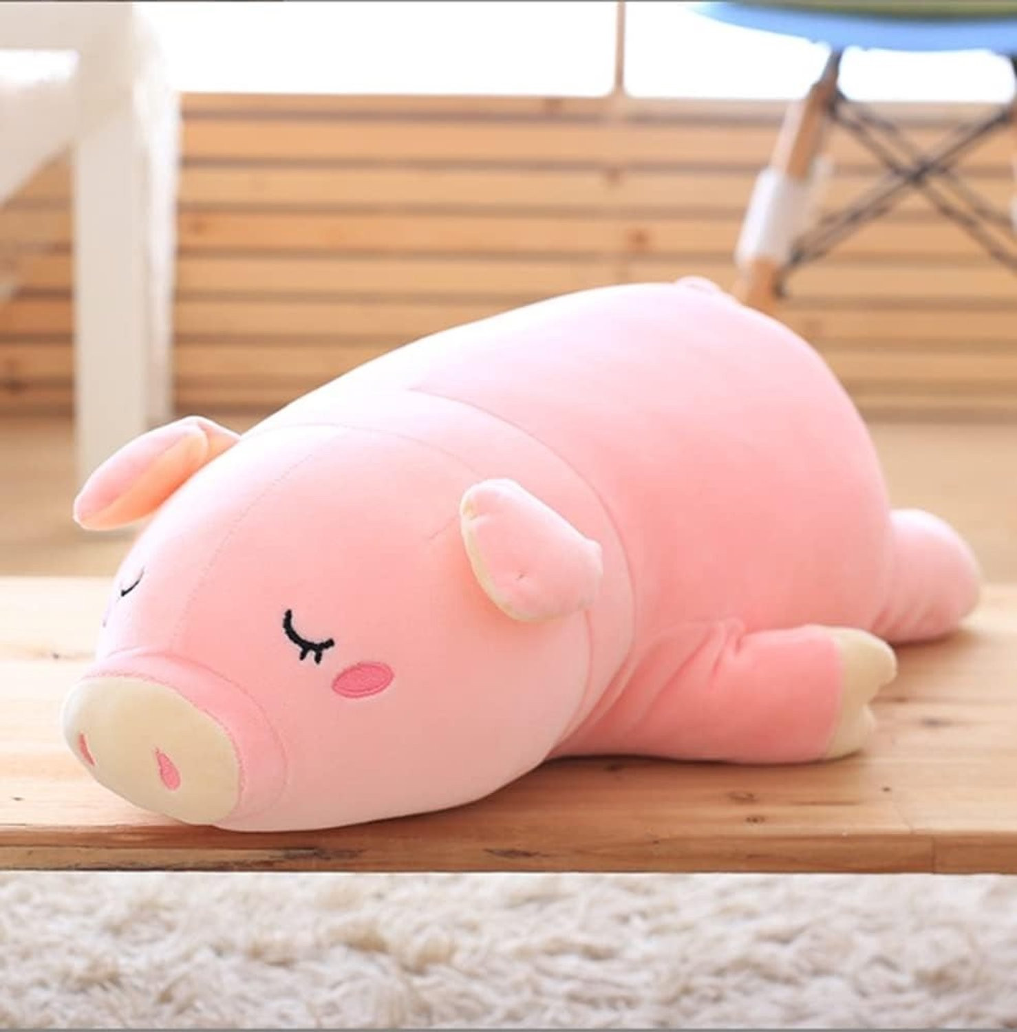 Zacht pluche varkenskussen voor kinderen, schattig en knuffelig varkentje, 55 cm