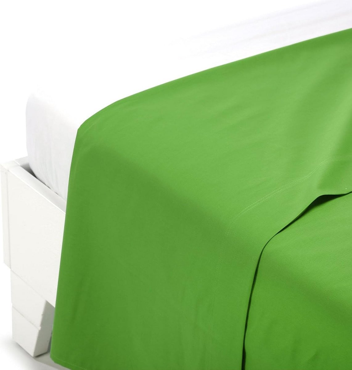 Groen Katoenen Eenpersoons Laken voor Tweepersoons Bed