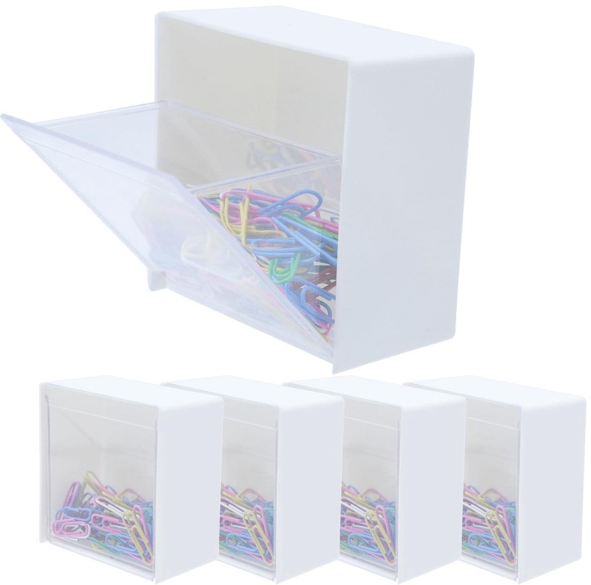 Merkloze Wandopbergdoos voor Cosmetica en Watten - Wit - Plastic Organizer voor Badkamer en Slaapkamer