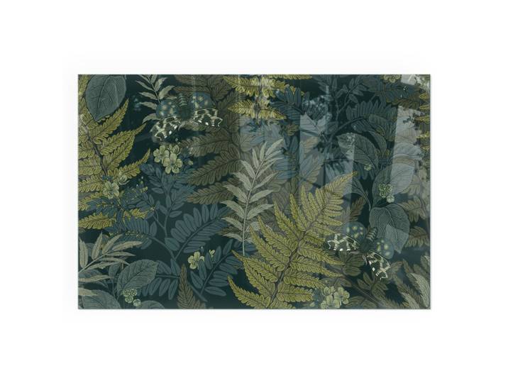 KAMINBODENPLATTE 120x80 cm - Pflanzenmotive mit Schmetterlingen