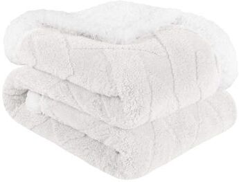 Superior Nuuk Reversible Sherpa Fleece Blanket – Ultra Soft Plush Textured Blanket with Jacquard Lattice Design