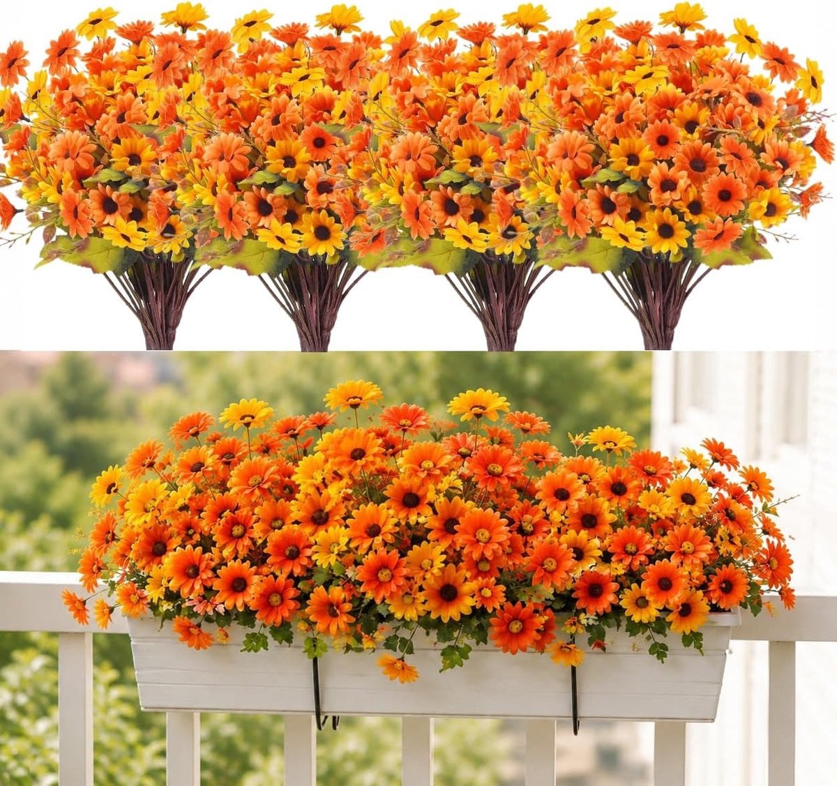 Kunstbloemen oranje madeliefjes