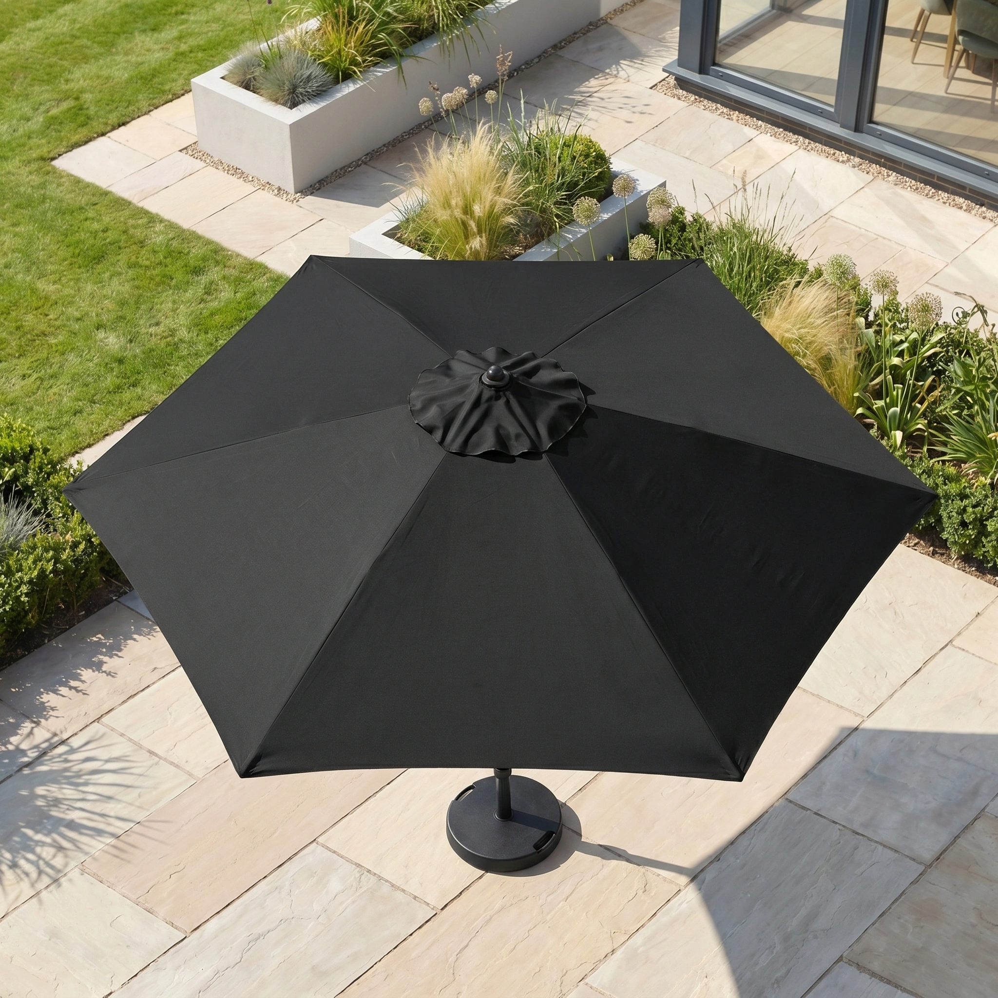 Harbour Lifestyle Triton 3m Round Aluminium Parasol in Black