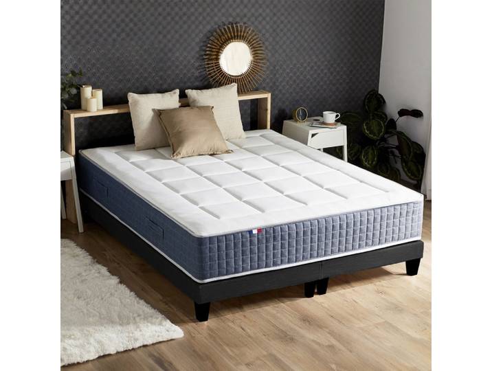 Ensemble matelas hybride + couette + oreillers 2x90x200