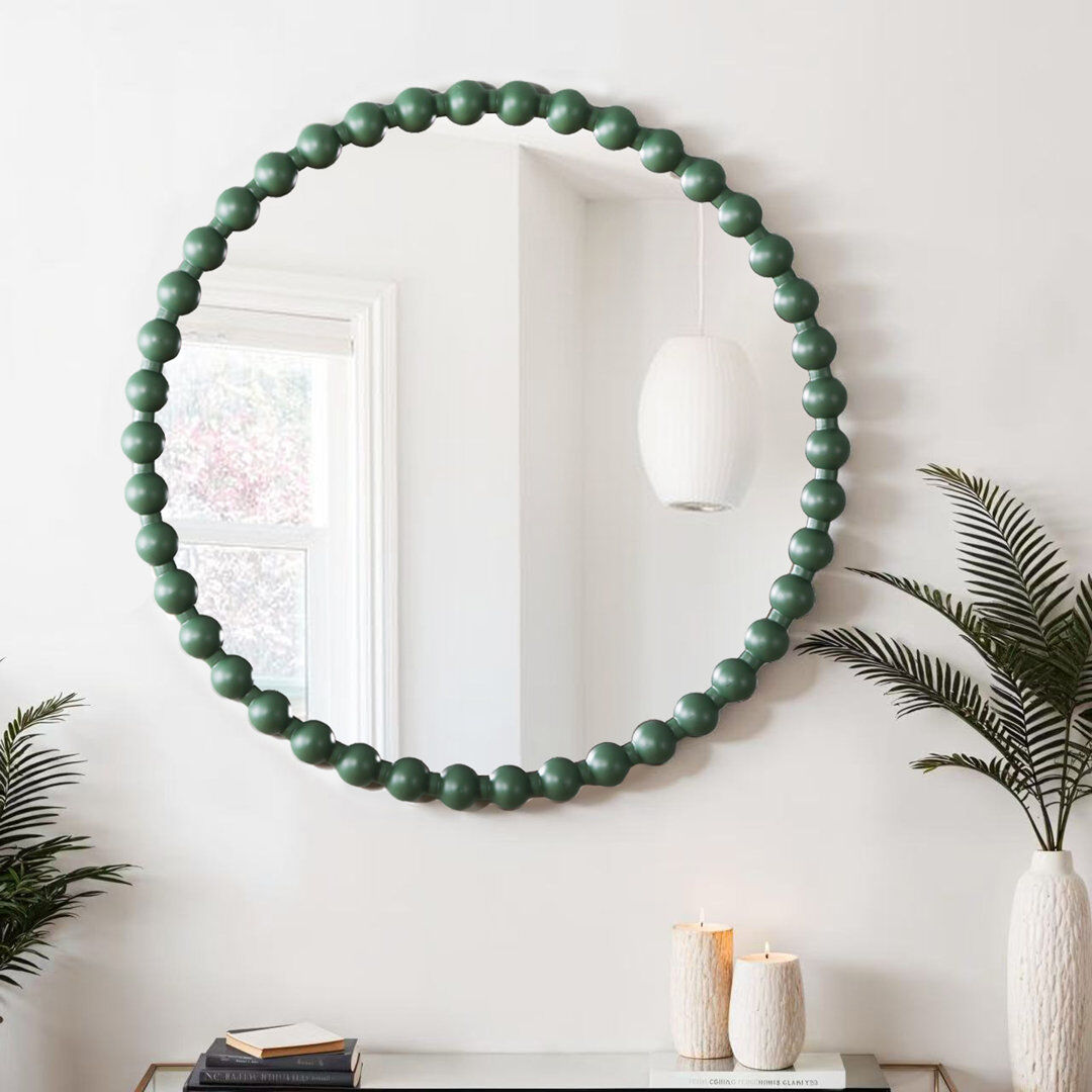 World Menagerie Round Wall Mirror Blue 90cm H X 6cm D