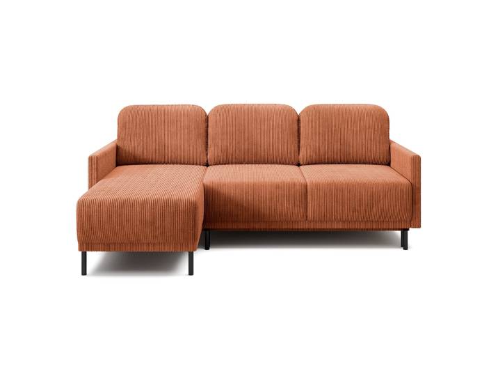 Ausklappbare Eckcouch Hamiel in L-Form mit Stauraum, universell,