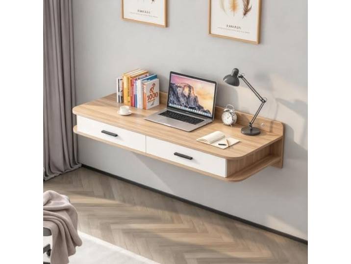 PGZMDTWI Schwebender Schminktisch, Wandtisch, Holz mit Schubladen Platzsparendes Design und Stauraum für Schlafzimmer, Wohnung und Salon(D,100 cm39.37 in)