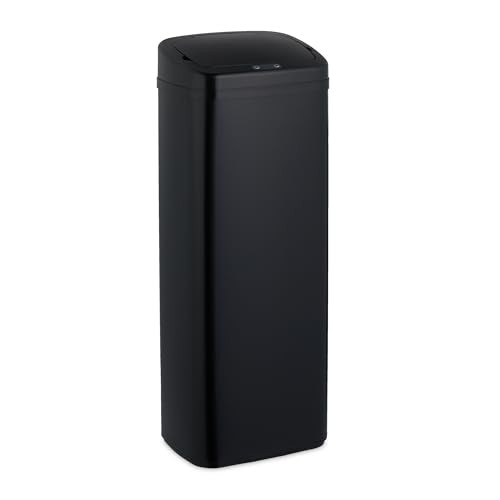 Relaxdays Prullenbak met sensor zwart B/D/H: 84 x 33 x 25 cm