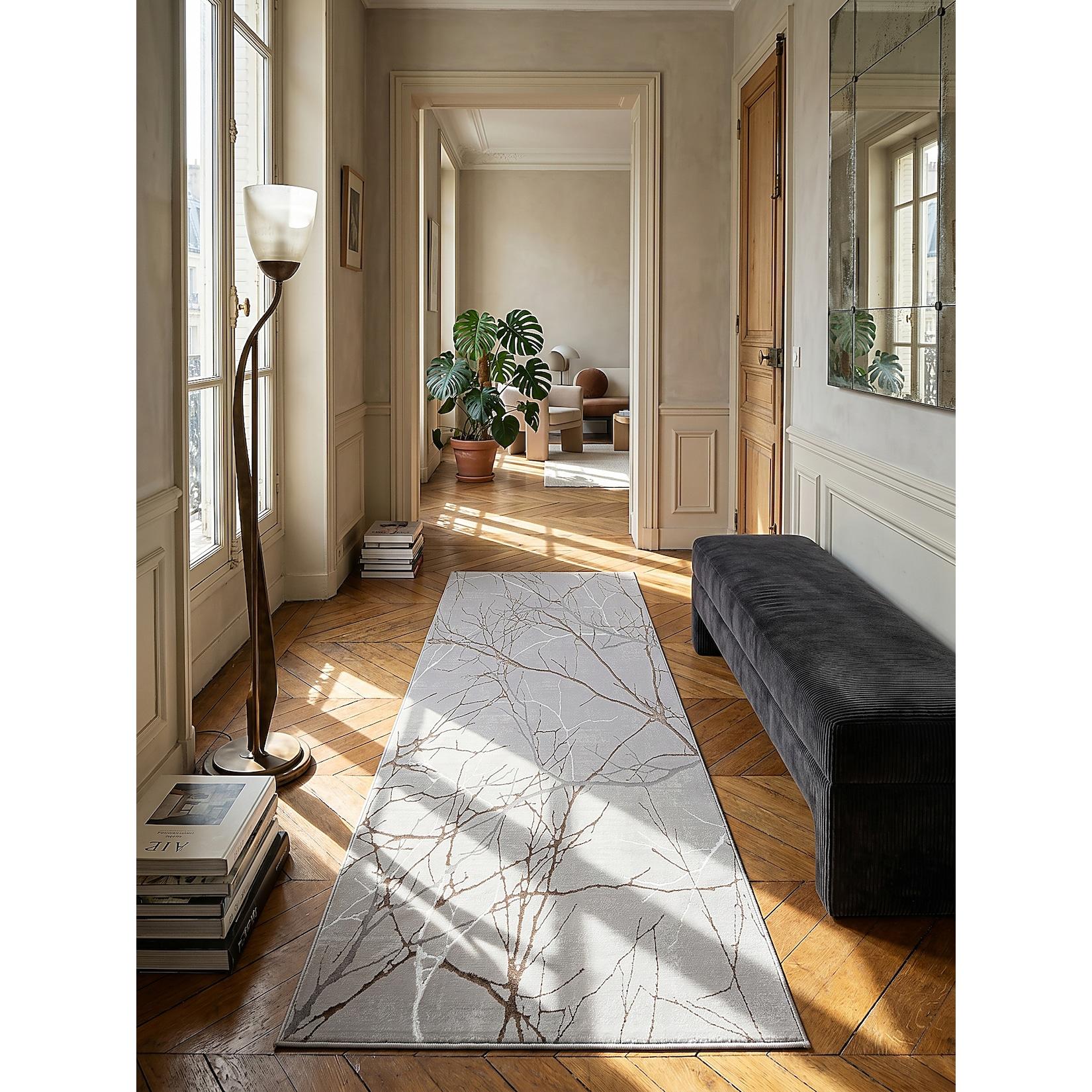 Läufer Polyester Grau 80x300 cm - KAVALA Kadima Design
