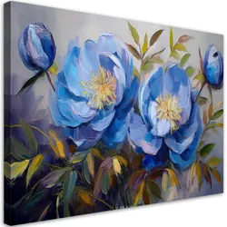 WANDBILD pfingstrosen pfingstrosen blaue blumen