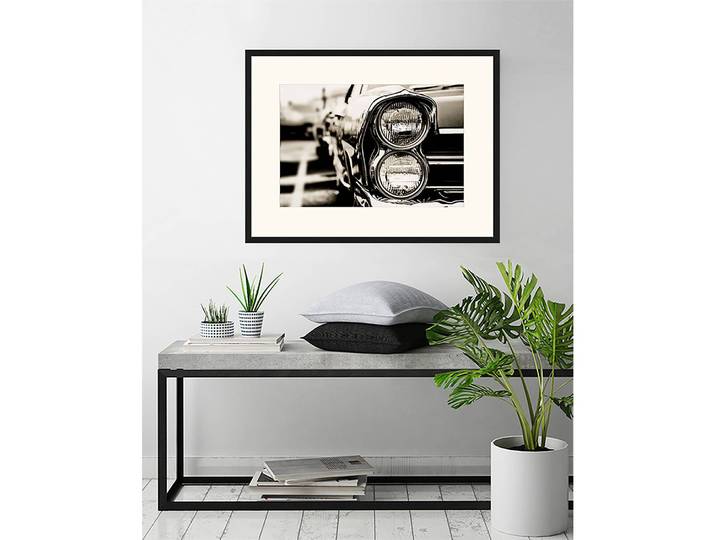 Tableau déco Classic Car Cadre : hêtre massif verni Revêtement : plexiglas Noir 83 x 63cm