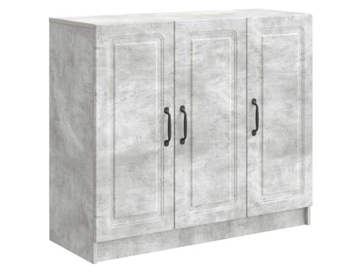 Sideboard Betongrau 89 x 34,5 x 77 cm Holzwerkstoff Metallgriffe, 90°-Pendeltüren, mehrere Regalbretter, pflegeleicht, minimalistisches Design, Schubladen