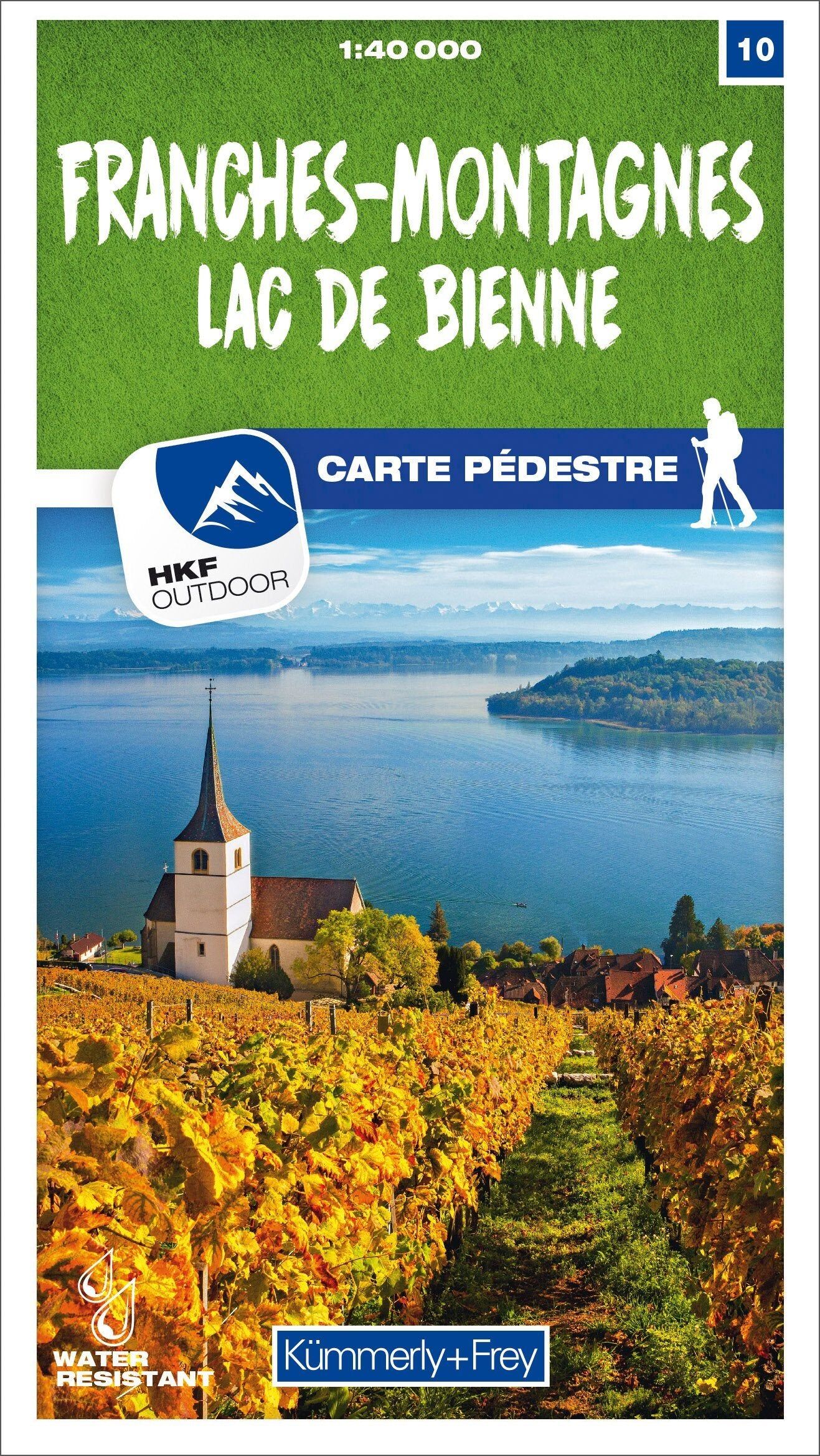 Carte de randonnée n° 10 - Franches-Montagnes, Lac de Bienne (Suisse)   Kümmerly & Frey-1/40 000
