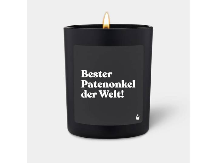 Duftkerze Schwarz Flowery Bester Patenonkel der Welt!