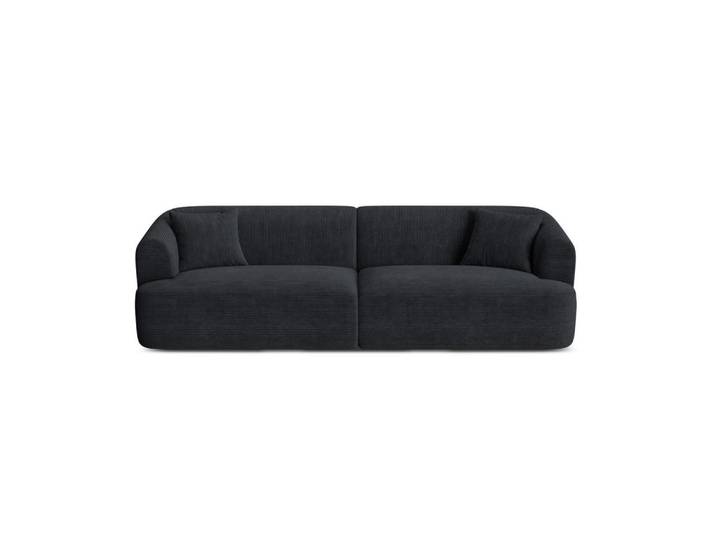 Cosmopolitan Design Modulares-Sofa Campi aus Cord schwarz 4 Sitzplätze, Schwarz, 90x70x255 cm, Wohnzimmer, Sofas & Couches, Sofas
