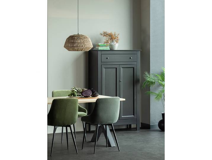 Massiver Esstisch 180cm Braun X-Form