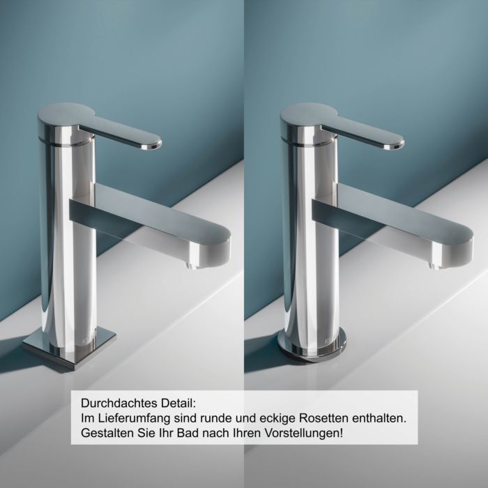 Keuco IXMO Flat Waschtischarmatur 59502013100 Ausladung 109mm, ohne Ablaufgarnitur, verchromt
