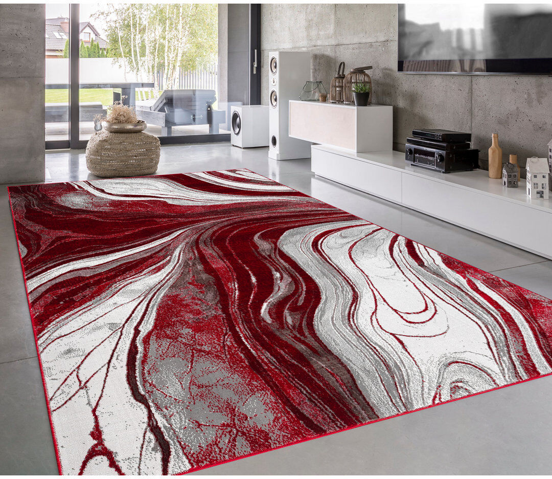 Metro Iris Area Rug Red Red Rectangle 200 x 290 cm