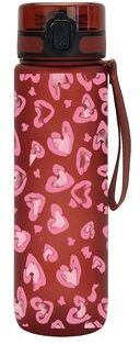Universal Stock Leakproof Sports Water Bottle With Flip Top And Lanyard Heart Print f