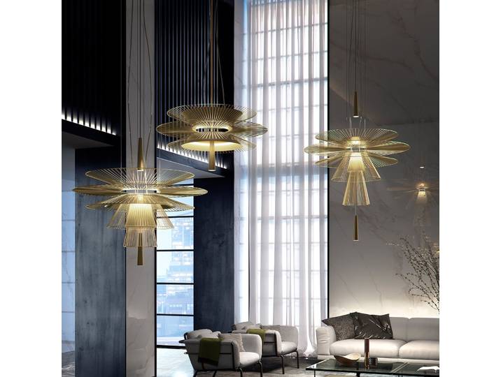 Gravity 1 Pendelleuchte Golden - Forestier - Küche - Design - Metall - Mehrflammig