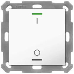 Taster Light 55 1-fach, RGBW, mit Temperatursensor, Reinweiß glänzend, Schalten MDT