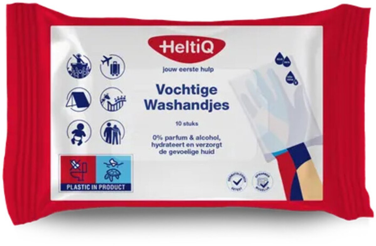 HeltiQ Vochtige Washandjes voor volwassenen - 4 x 10 stuks voordeelverpakking