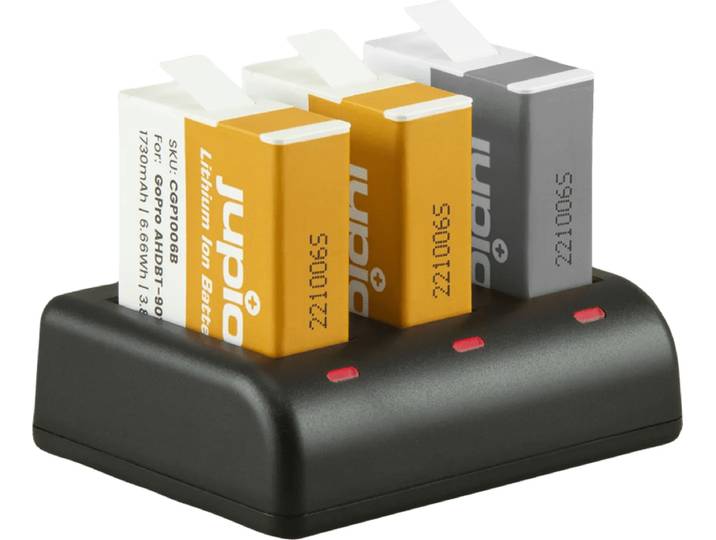 Jupio Kit: Enduro Battery GoPro HERO 10/11/12 AHDBT-901 (2x) + Compact USB Triple Charger