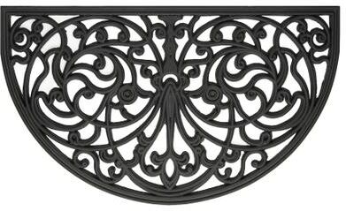 "Wrought Iron Rubber Mat 18"" x 30"" by Achim Home Décor in Black Swirl"