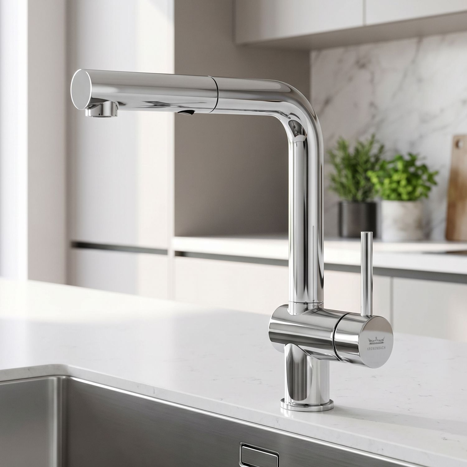 Kronenbach AQA Cube 2.0 sink faucet with pull-out shower 30274DC0KB