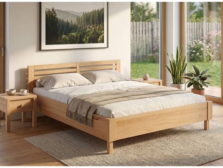 Bett „Moritz“ Kernbuche 180 x 220 cm Massivholz Buche