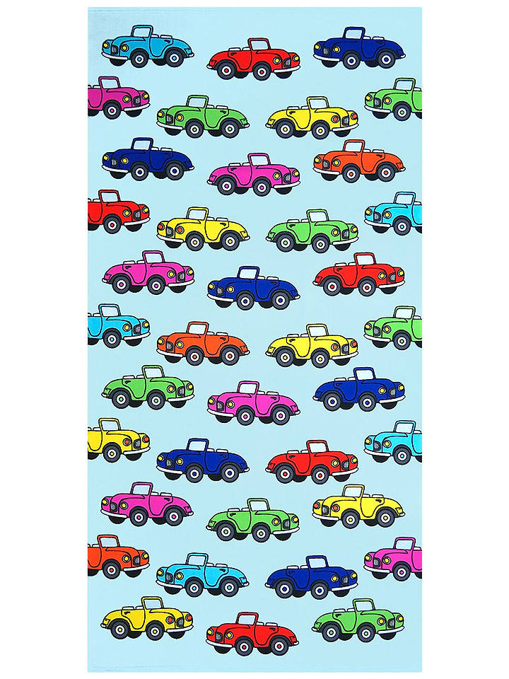 Le Comptoir de la Plage Mikrofaser-Strandtuch ''Cars'' in Türkis/ Bunt - (L)140 x (B)70 cm - onesize