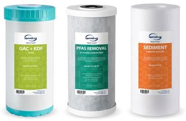 iSpring F3WGB31BPFKS Whole House Water Filter Pack, SGS-Tested Remove up to 99% PFAS, Heavy Metals, Sediments, Chlorine