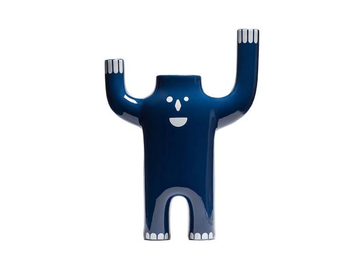 BD BARCELONA DESIGN vase HAPPY SUSTO (Grand bleu - Vase en céramique émaillée)