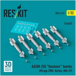 ResKit AASM-250 Hammer bombs (6 pcs) (Mirage 2000, Rafale, MiG-29) (3D Printed)