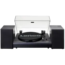 Lenco LS300BLACK Plattenspieler mit eingebauten Lautsprechern