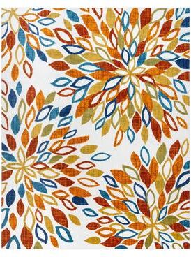 Gertmenian Zelda Floral Multicolored Indoor / Outdoor Area Rug.
