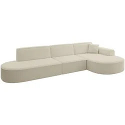 ECKSOFA Ottomane Rechts MARI-L2 - 328x171x79 cm Beige Bouclé