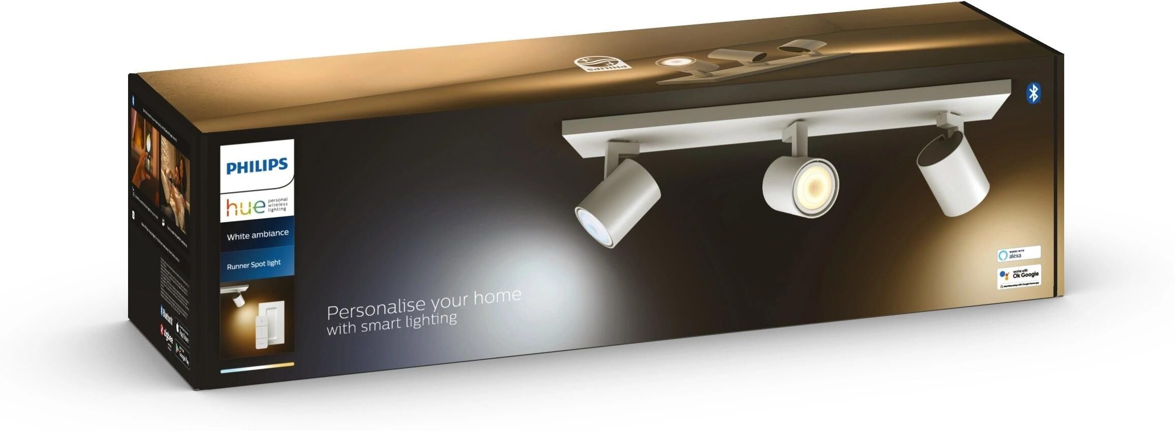 Philips HUE LED Deckenleuchte "Runner 3er-Spot", Energieeffizienz: E, weiss (weiß), Leuchten, LED Deckenleuchte weiß Einheitsgröße