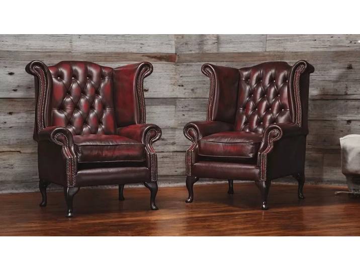 JVmoebel Ohrensessel Chesterfield Sessel aus massivem Holz, handgefertigt, antiklook, Made in Europa