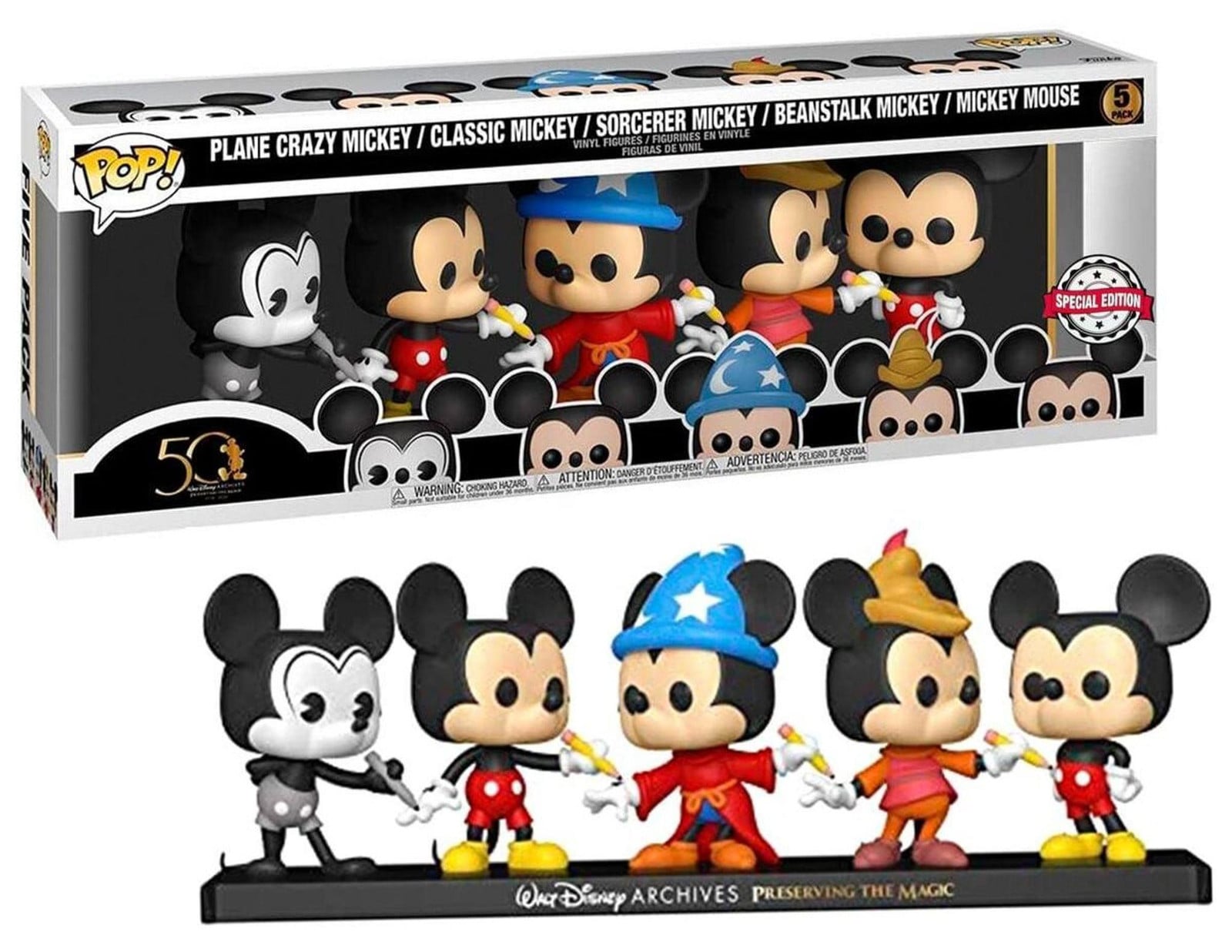 Funko POP! Disney Archives Mickey Mouse 5-delige set vinylfiguren, 9 cm