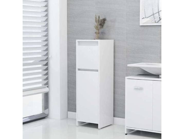 Bathroom Cabinet White 11.8x11.8x37.4  Engineered Wood