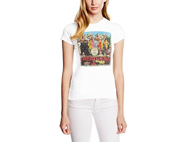 T-Shirt # L White Femmina # Sgt Pepper
