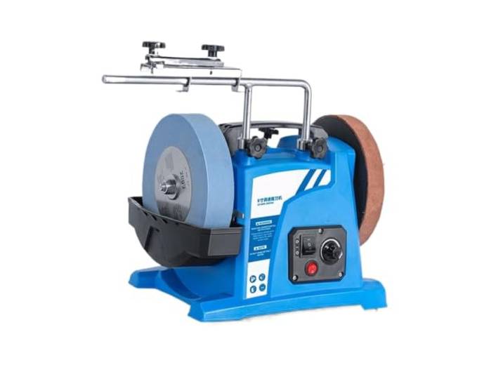 Schärfgeräte, 8-Zoll-elektrischer Messerschleifer Desktop-Messerschärfer Holzbearbeitungswerkzeuge Low-Speed-wassergekühlte Schärfmaschine