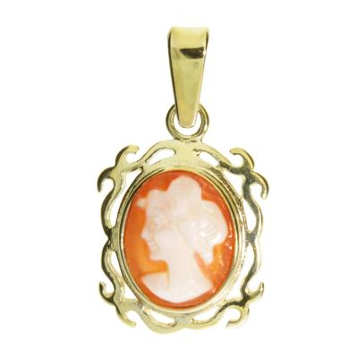 Kettenanhänger OSTSEE-SCHMUCK "Ostsee-Schmuck Anhänger Konstanze Anhänger Konstanze", gelb, Schmuckanhänger, Damen, 23 x 12mm, Gelbgold 333, 1,5 g, Kettenanhänger